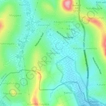Nakirama topographic map, elevation, terrain