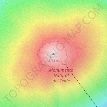 Teide topographic map, elevation, terrain