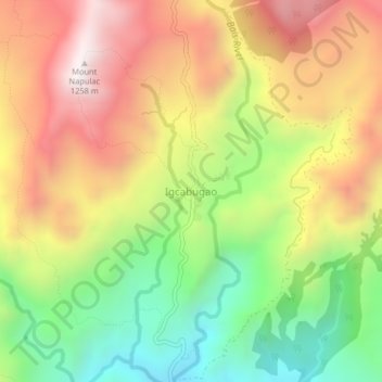 Igcabugao topographic map, elevation, terrain