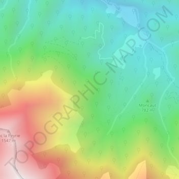 Heugareilh topographic map, elevation, terrain