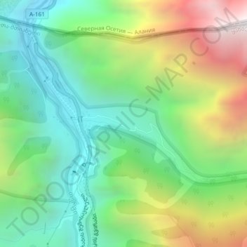 Darial Gorge topographic map, elevation, terrain