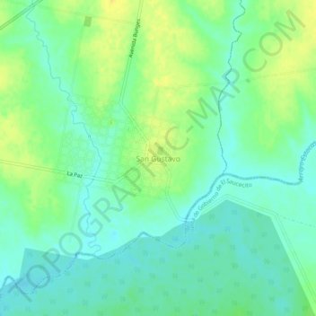 San Gustavo topographic map, elevation, terrain