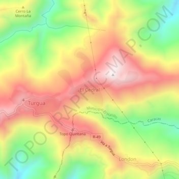 El Cedral topographic map, elevation, terrain