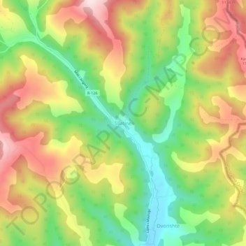 Sllatinë topographic map, elevation, terrain