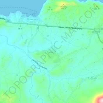 Roumeli topographic map, elevation, terrain