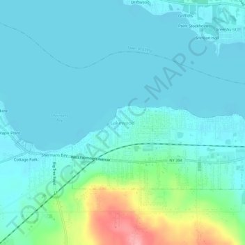 Lakewood topographic map, elevation, terrain