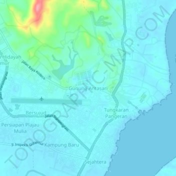 Gunung Antasari topographic map, elevation, terrain
