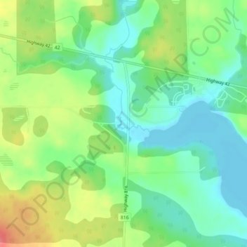 Pine Lake topographic map, elevation, terrain