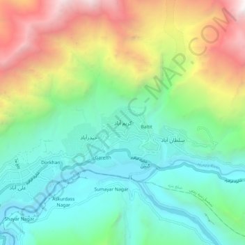 Karimabad topographic map, elevation, terrain