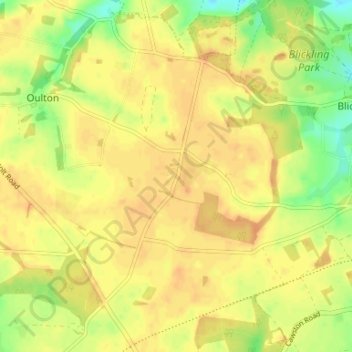 Oulton Street topographic map, elevation, terrain