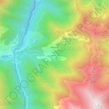 Labouche topographic map, elevation, terrain