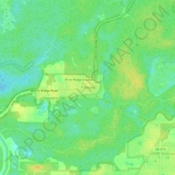 Trifoliata topographic map, elevation, terrain