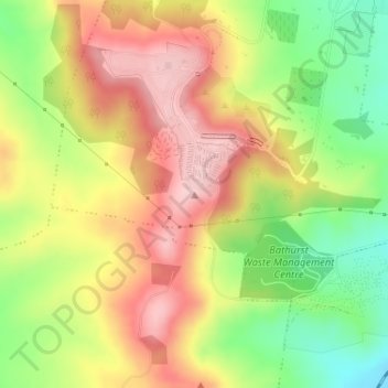 Mount Panorama topographic map, elevation, terrain