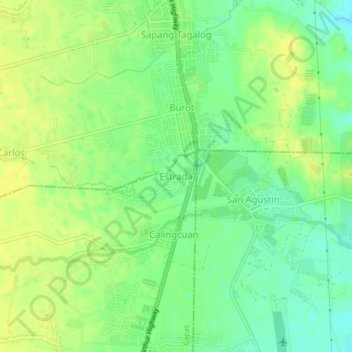 Estrada topographic map, elevation, terrain