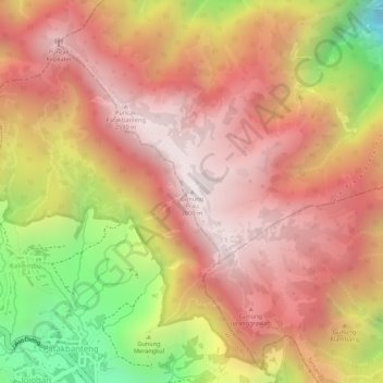 Gunung Prau topographic map, elevation, terrain