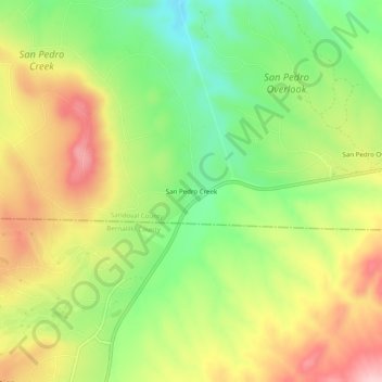 San Pedro Creek topographic map, elevation, terrain