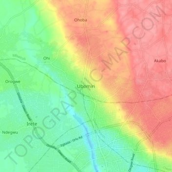 Ubomiri topographic map, elevation, terrain