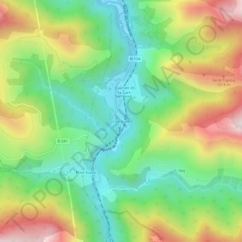 Lescoude topographic map, elevation, terrain