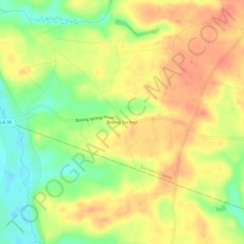 Boiling Springs topographic map, elevation, terrain