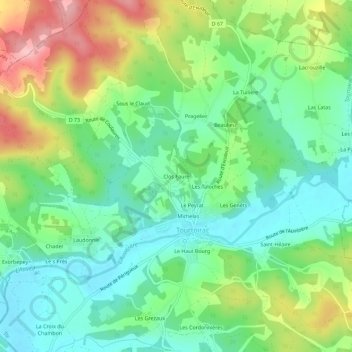 Clos Faure topographic map, elevation, terrain