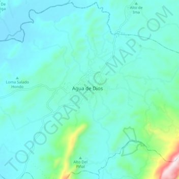 Agua de Dios topographic map, elevation, terrain