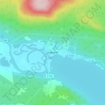 Hedeviken topographic map, elevation, terrain