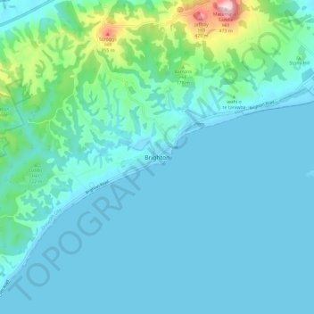 Brighton topographic map, elevation, terrain