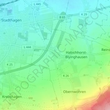Habichhorst topographic map, elevation, terrain