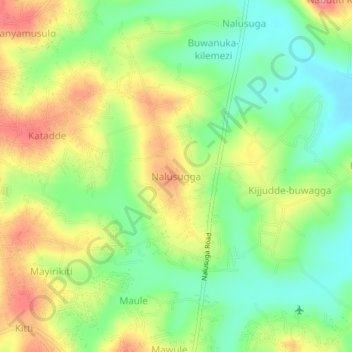 Nalusugga topographic map, elevation, terrain