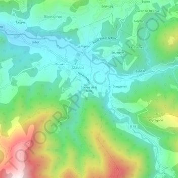 Coume de la Belle topographic map, elevation, terrain