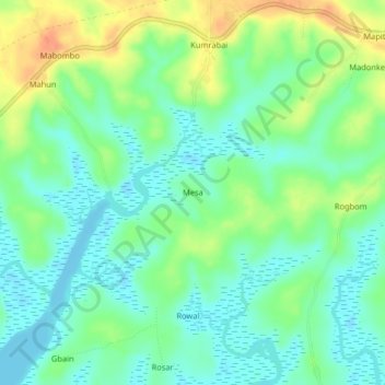 Mesa topographic map, elevation, terrain