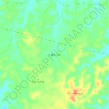 Babakan topographic map, elevation, terrain