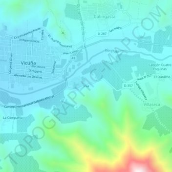 Inía topographic map, elevation, terrain