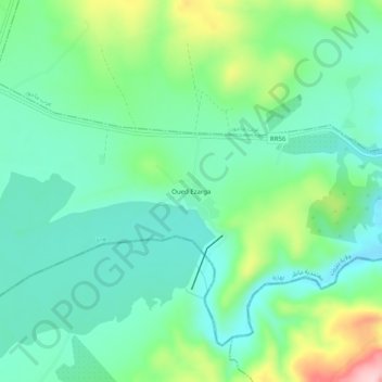 Oued Ezarga topographic map, elevation, terrain