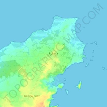 Positra topographic map, elevation, terrain
