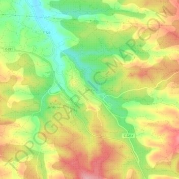 Batea topographic map, elevation, terrain