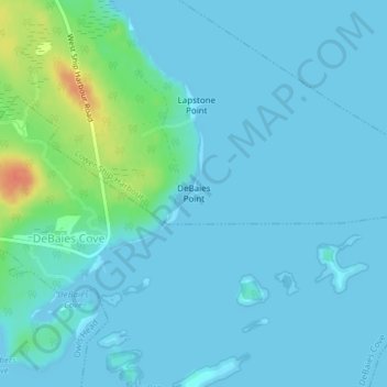 DeBaies Point topographic map, elevation, terrain