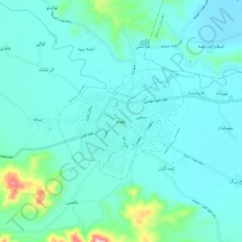 Naghadeh topographic map, elevation, terrain