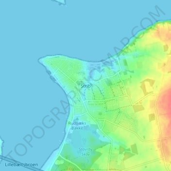 Strib topographic map, elevation, terrain