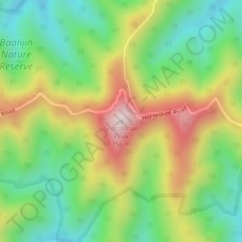 Scotchman Peak topographic map, elevation, terrain