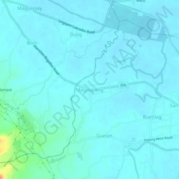 Magtaquing topographic map, elevation, terrain