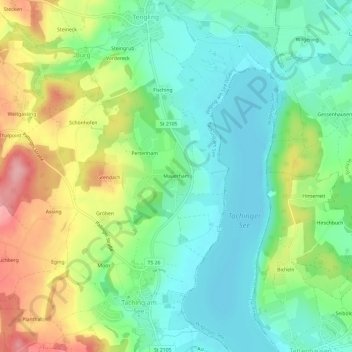Mauerham topographic map, elevation, terrain