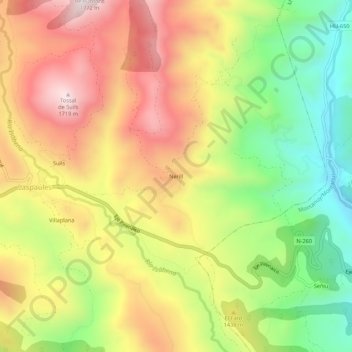 Neril topographic map, elevation, terrain