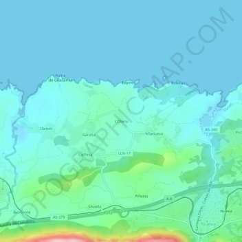 L'Oteru topographic map, elevation, terrain