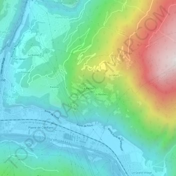 Le Bettex topographic map, elevation, terrain