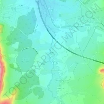 Cercey topographic map, elevation, terrain