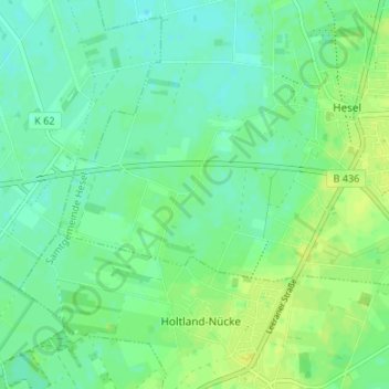 Klein-Hesel topographic map, elevation, terrain