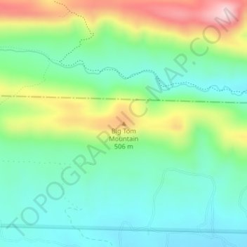 Big Tom Mountain topographic map, elevation, terrain