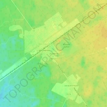 Les Sablons topographic map, elevation, terrain