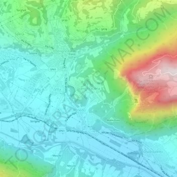Ivano-Fracena topographic map, elevation, terrain